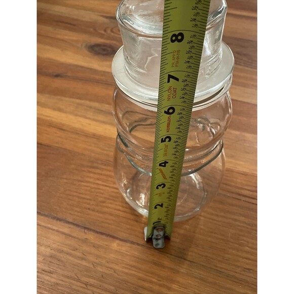 Libbey Clear Glass Lidded Snowman Jar Canister Christmas Holiday 8 Inches - Picture 10 of 13